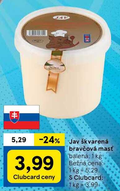 Jav škvarená bravčová masť, 1 kg