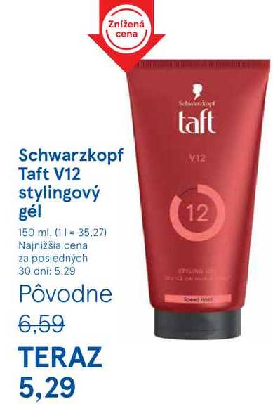 Schwarzkopf Taft V12 stylingový gél, 150 ml