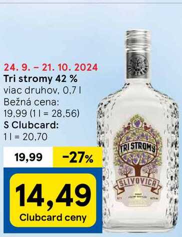 Tri stromy 42 %, 0,7 l