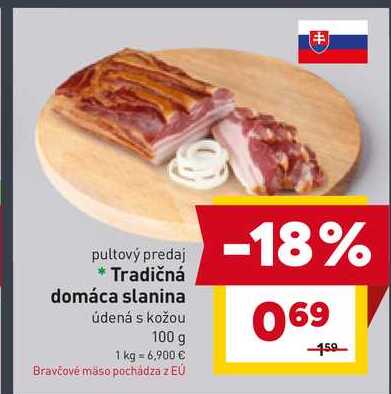 Tradičná domáca slanina údená s kožou 100 g