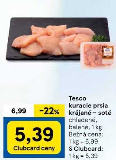 Tesco kuracie prsia krájané - soté, 1 kg