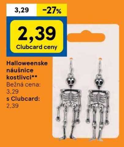 Halloweenske náušnice kostlivci