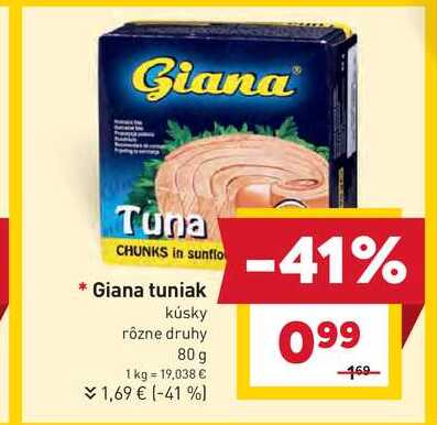 Giana tuniak kúsky rôzne druhy 80 g 