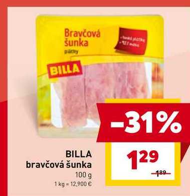 BILLA bravčová šunka 100 g