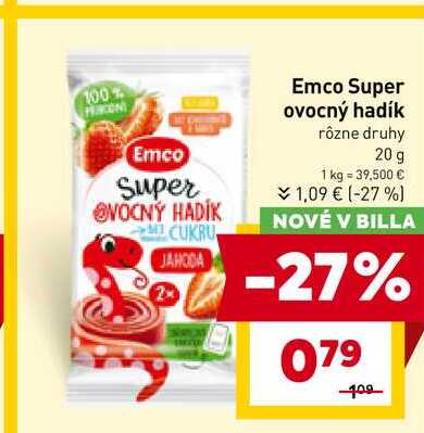 Emco Super ovocný hadík rôzne druhy 20 g 