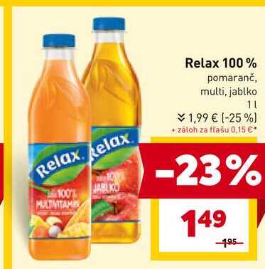 Relax 100% pomaranč, multi, jablko 1l