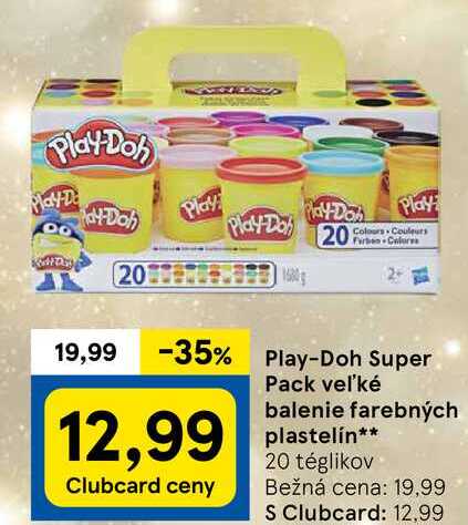 Play-Doh Super veľké balenie farebných plastelín, 20 téglikov 