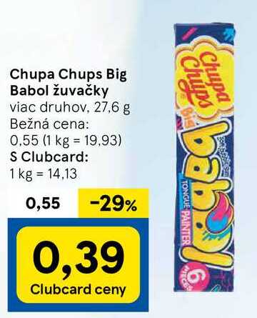 Chupa Chups Big Babol žuvačky, 27,6 g 