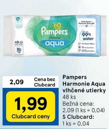 Pampers Harmonie Aqua vlhčené utierky, 48 ks 