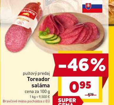 Toreador saláma cena za 100 g