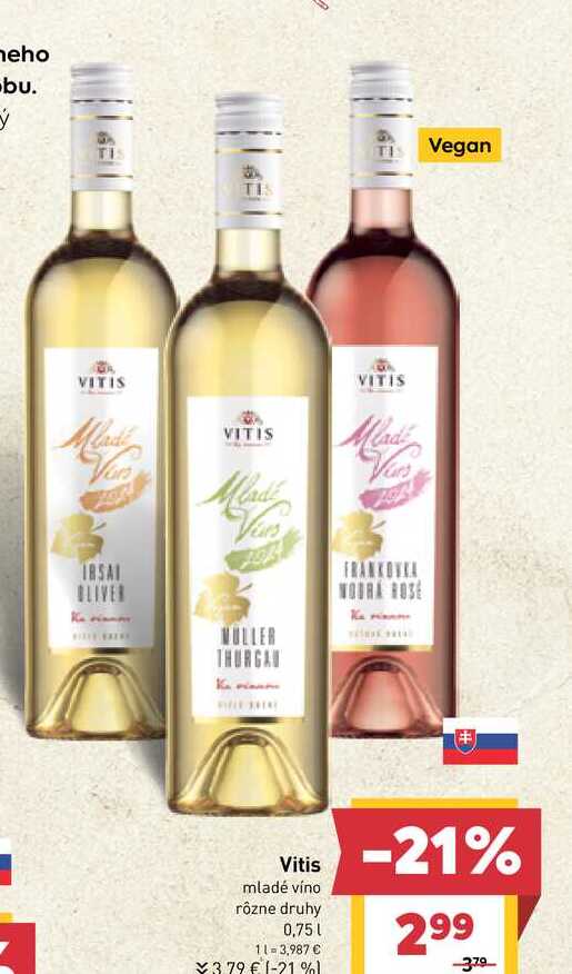 Vitis mladé víno rôzne druhy 0,75l