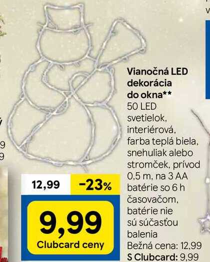 Vianočná LED dekorácia do okna