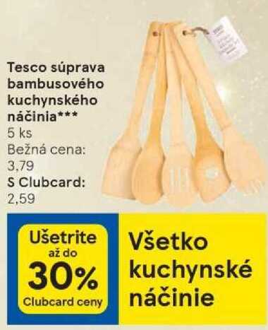 Tesco súprava bambusového kuchynského náčinia, 5 ks 