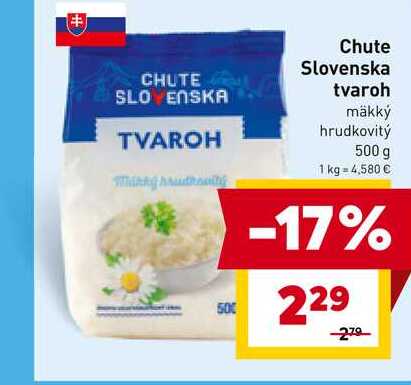 Chute Slovenska tvaroh mäkký hrudkovitý 500 g 