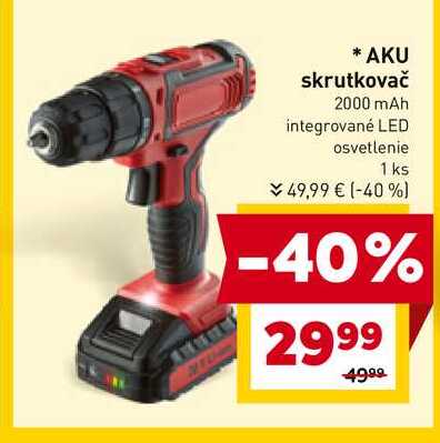 AKU skrutkovač 2000 mAh integrované LED osvetlenie 1 ks 