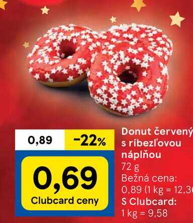 Donut červený 72 g  