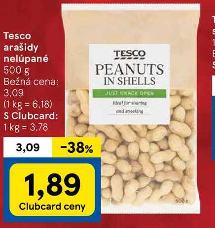 Tesco arašidy nelúpané 500 g 