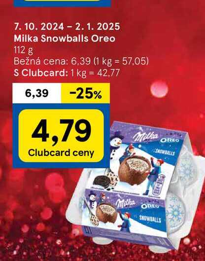 Milka Snowballs Oreo 112 g 