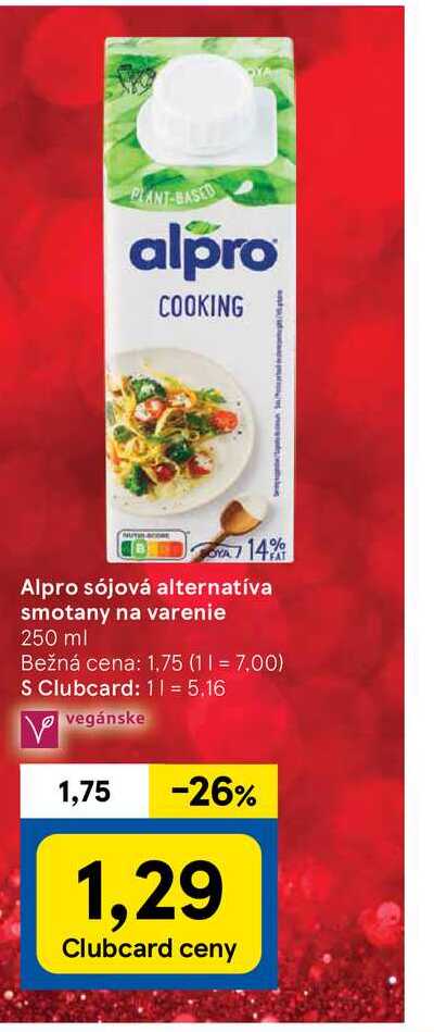 Alpro sójová alternatíva smotany na varenie 250 ml 