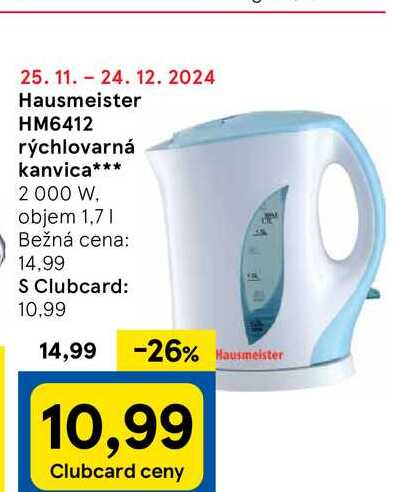 Hausmeister HM6412 rýchlovarná kanvica 2000 W, objem 1,7l