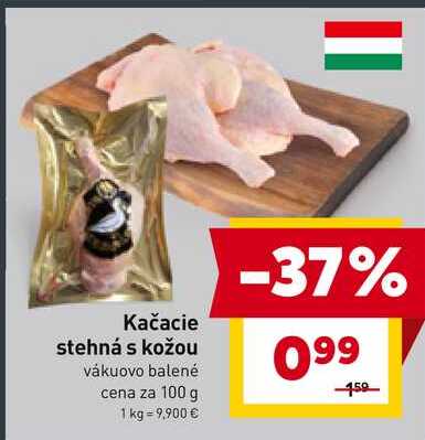 Kačacie stehná s kožou vákuovo balené cena za 100 g 