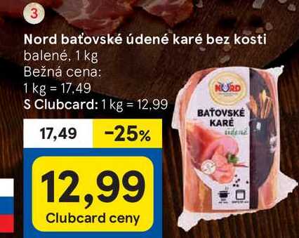 Nord baťovské údené karé bez kosti balené, 1 kg 