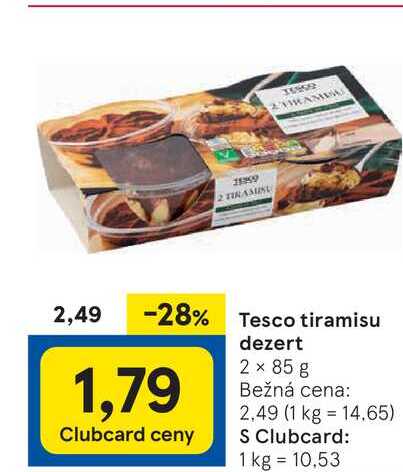 Tesco tiramisu 2 x 85 g