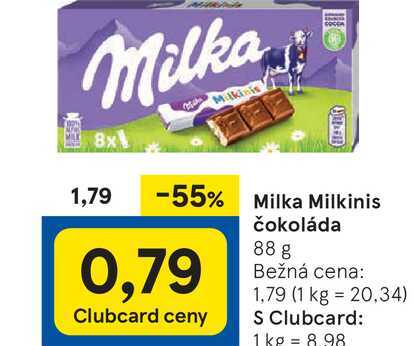 Milka Milkinis čokoláda 88 g 