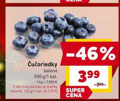 Čučoriedky balené 500 g