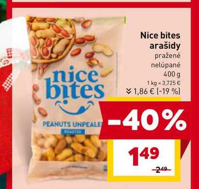 nicNice bites arašidy pražené nelúpané 400 g 