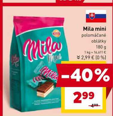 Mila mini polomáčané oblátky 180 g