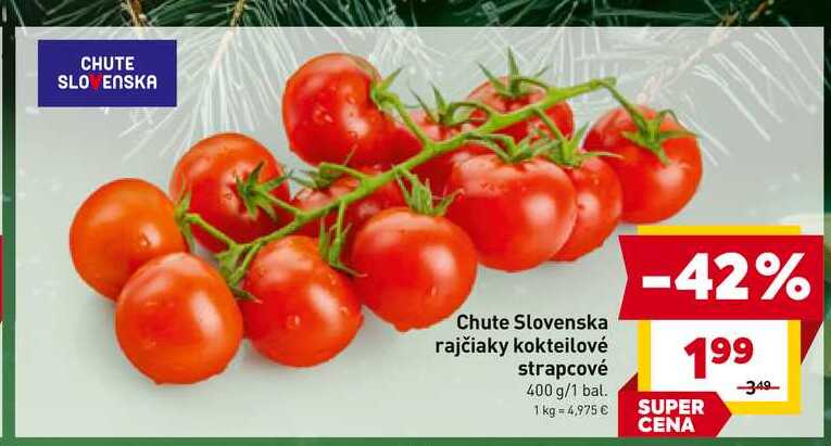 Chute Slovenska rajčiaky kokteilové strapcové 400 g