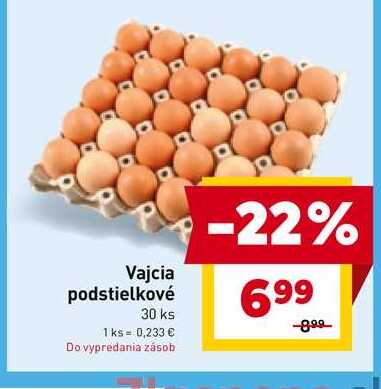 Vajcia podstielkové 30 ks