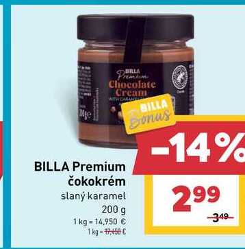 BILLA Premium čokokrém slaný karamel 200 g 