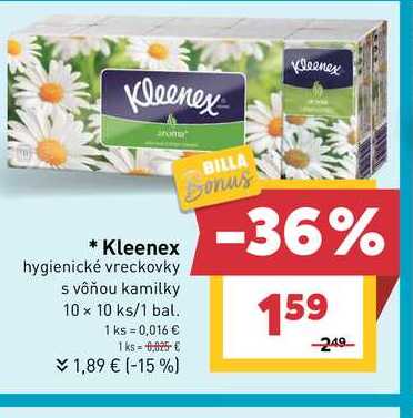 Kleenex hygienické vreckovky s vôňou kamilky 10 x 10 ks/1 bal. 