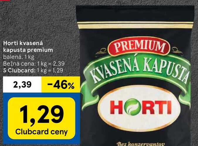 Horti kvasená kapusta premium, 1 kg