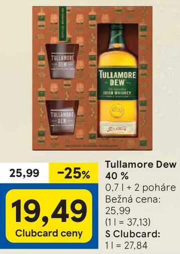 Tullamore Dew 40%, 0,7 l + 2 poháre