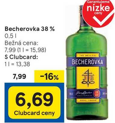 Becherovka 38 %, 0,5 l