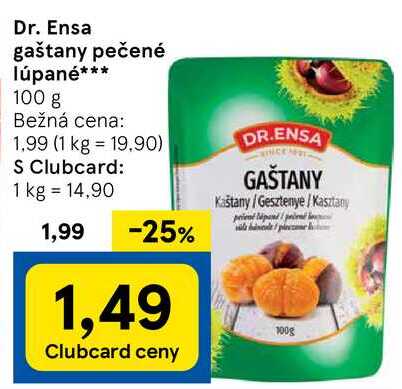 Dr. Ensa gaštany pečené lúpané, 100 g