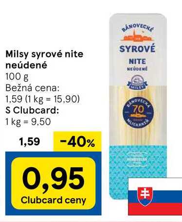 Milsy syrové nite neúdené, 100 g 