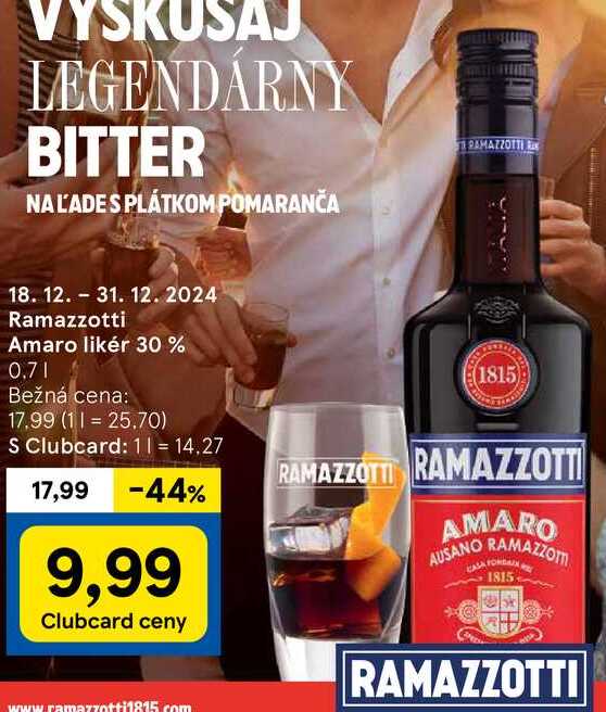 Ramazzotti Amaro likér 30 %, 0,7 l