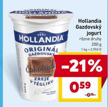 Hollandia Gazdovský jogurt rôzne druhy 200 g