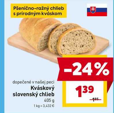 Kváskový slovenský chlieb 405 g 