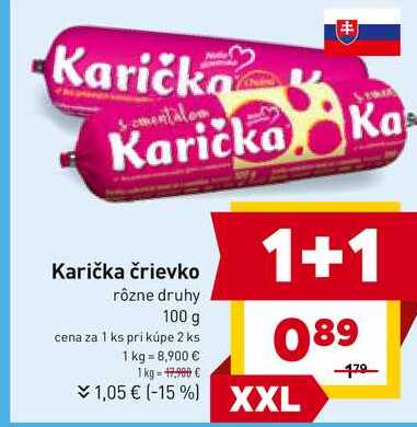 Karička črievko rôzne druhy 100 g 