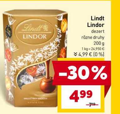 Lindt Lindor dezert rôzne druhy 200 g 