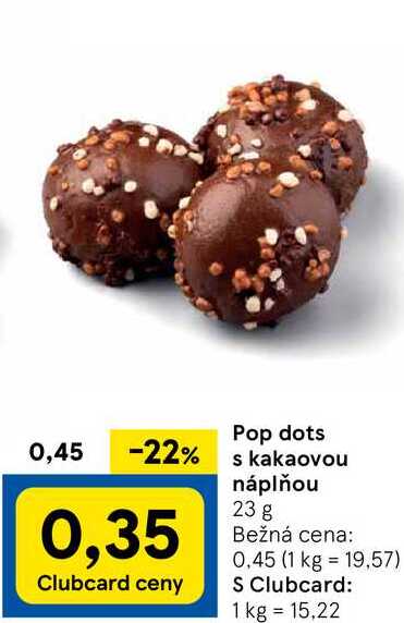 Pop dots s kakaovou náplňou, 23 g