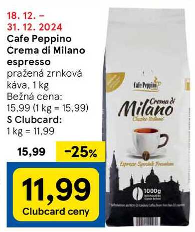 Cafe Peppino Crema di Milano espresso, 1 kg