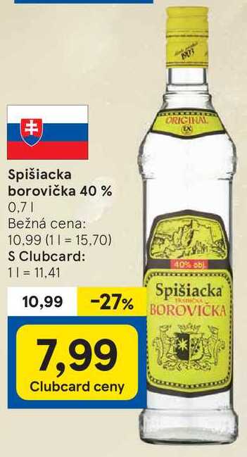 Spišiacka borovička 40 %, 0,7 l