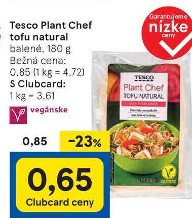 Tesco Plant Chef tofu natural, 180 g