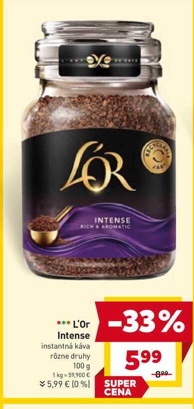 L'Or Intense instantná káva rôzne druhy 100 g